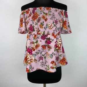 Monteau Jrs L Floral Off The Shoulder Blouse NWT